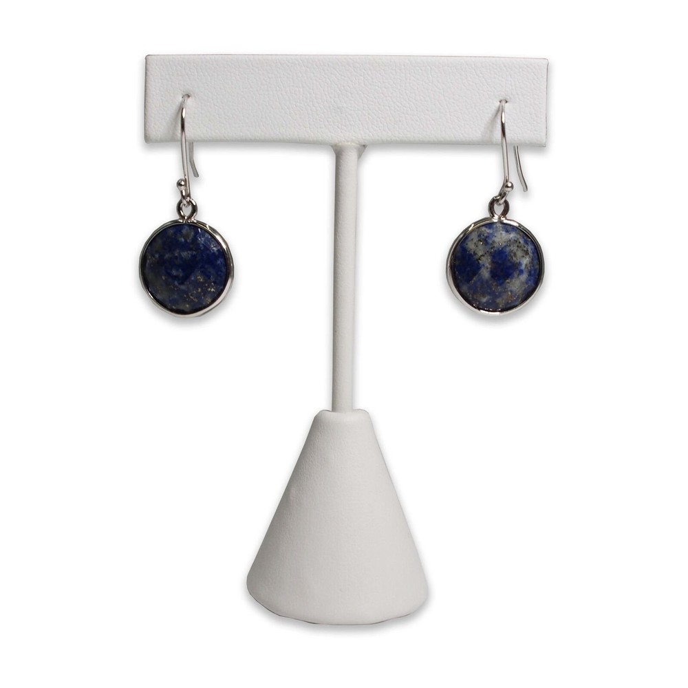 White Leatherette Earring T Shape Display Stands