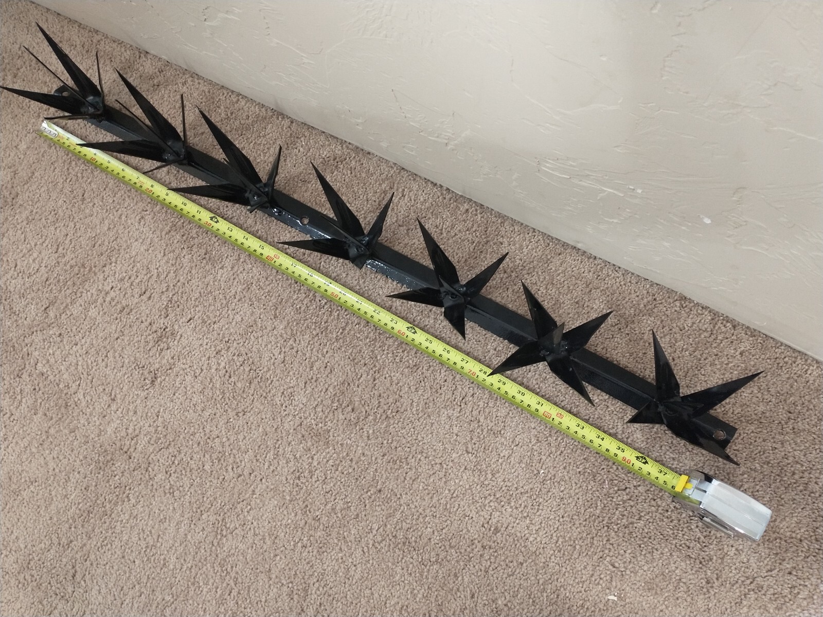 5 pc, 16.25 ft long, Steel Security Wall Spikes, Anti-Climb Metal,  5" tall