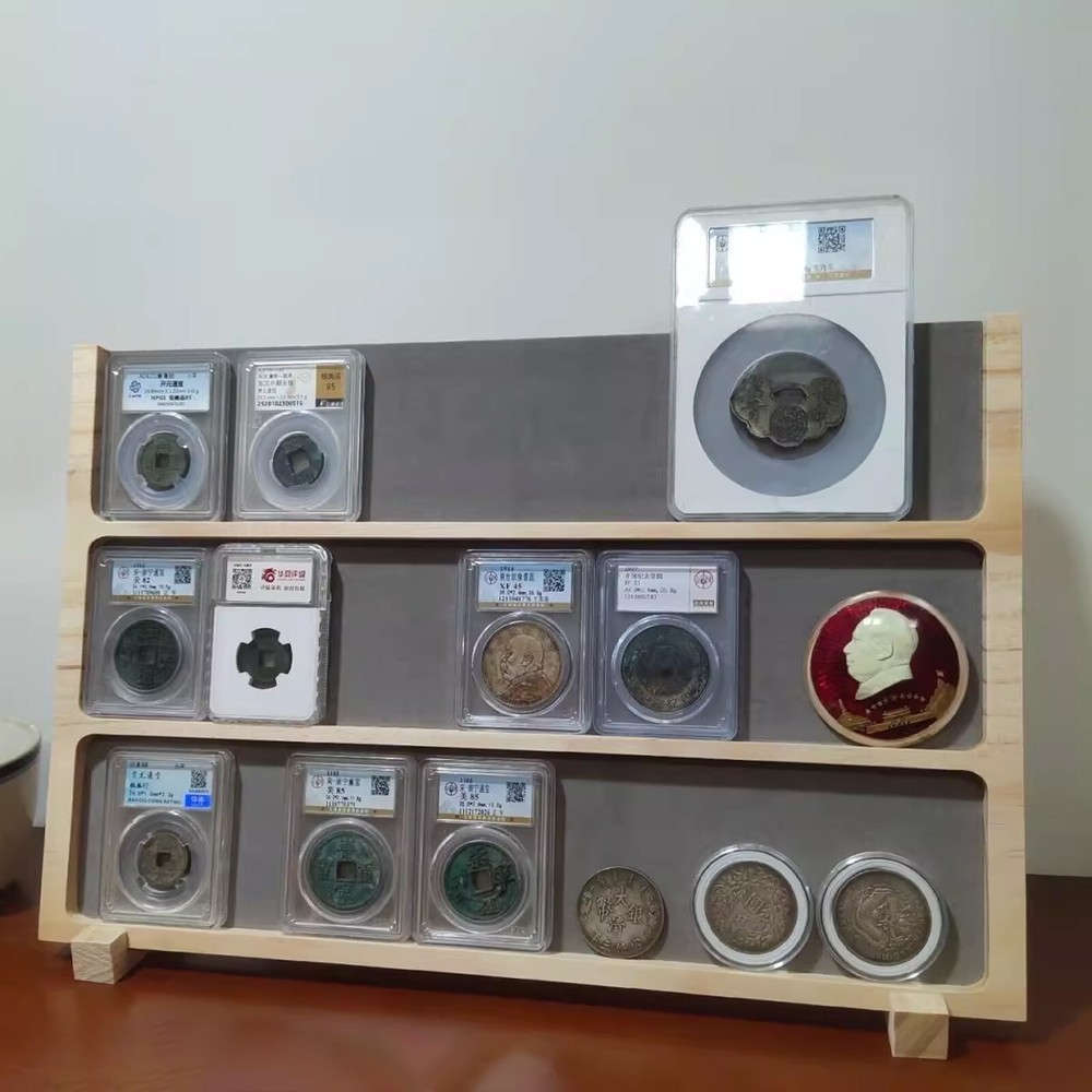 Wooden Storage Display Stand Case Box for PCGS NGC Graded Coin Slab Holder