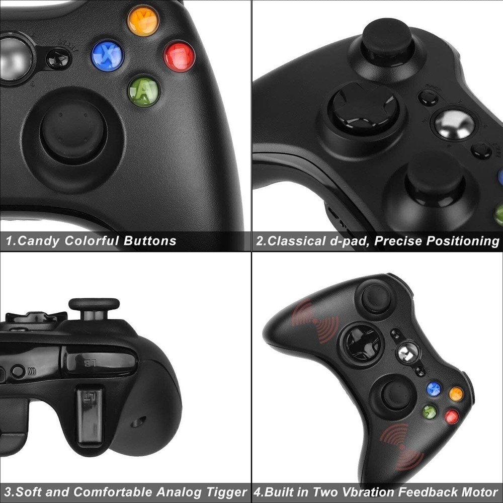 Wireless Remote Controller for Microsoft Xbox 360 Gamepad Game Console Black New