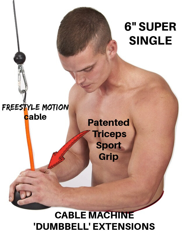 TRI - BELLS 6" Cable Machine Tricep Extensions Grip