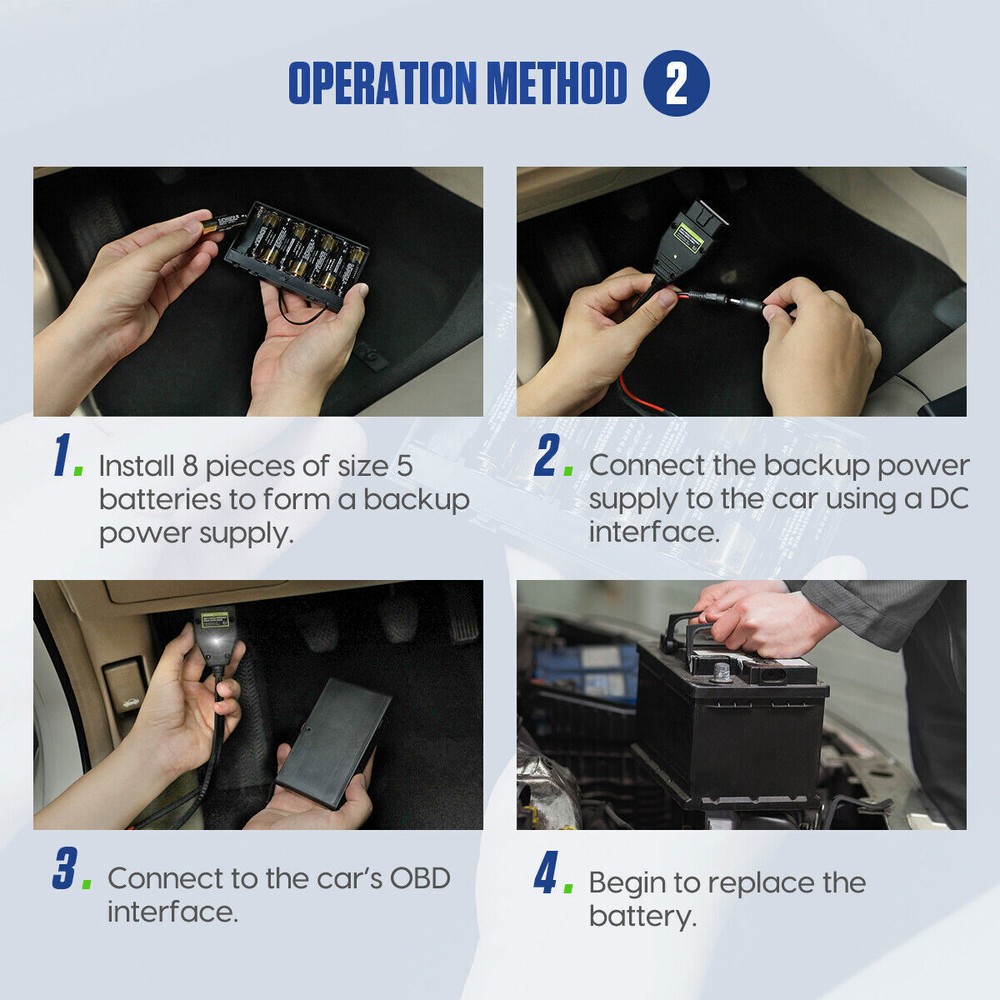 OBD2 ECU Memory Saver Portable Replace Car Battery ECU Emergency Power Cable