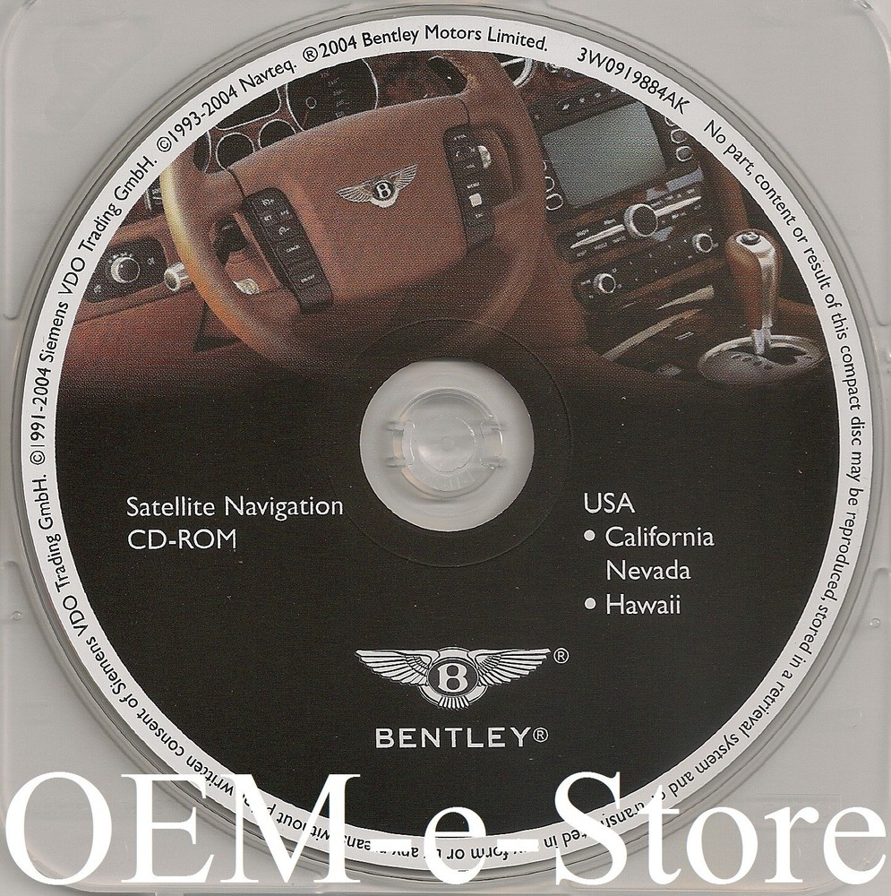 2004-2006 Bentley Continental GT Flying Spur Navigation CD Map Coverage CA NV HI