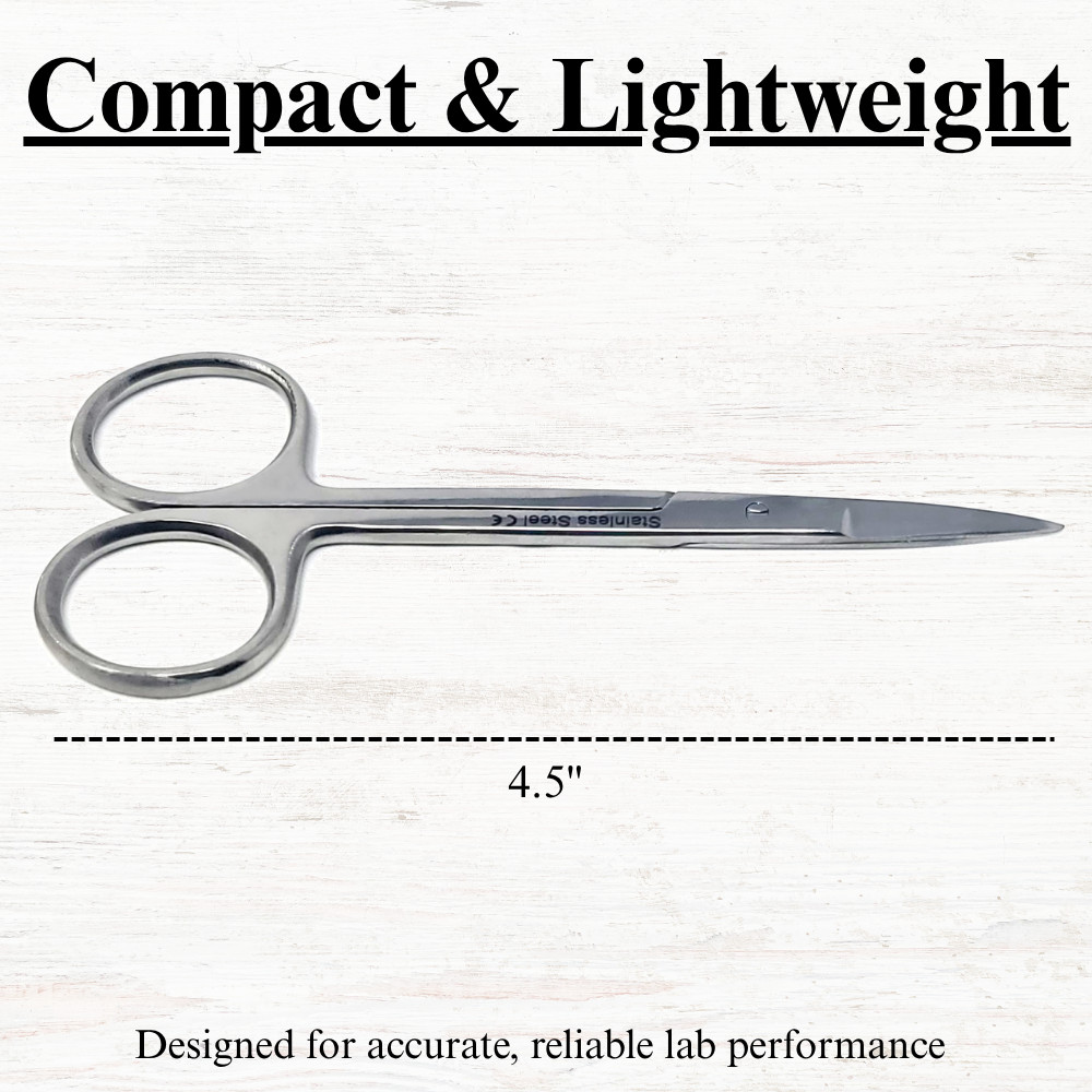 4.5" Stainless Steel Micro IRIS Scissors with Sharp Tips for Lab Dissection Use