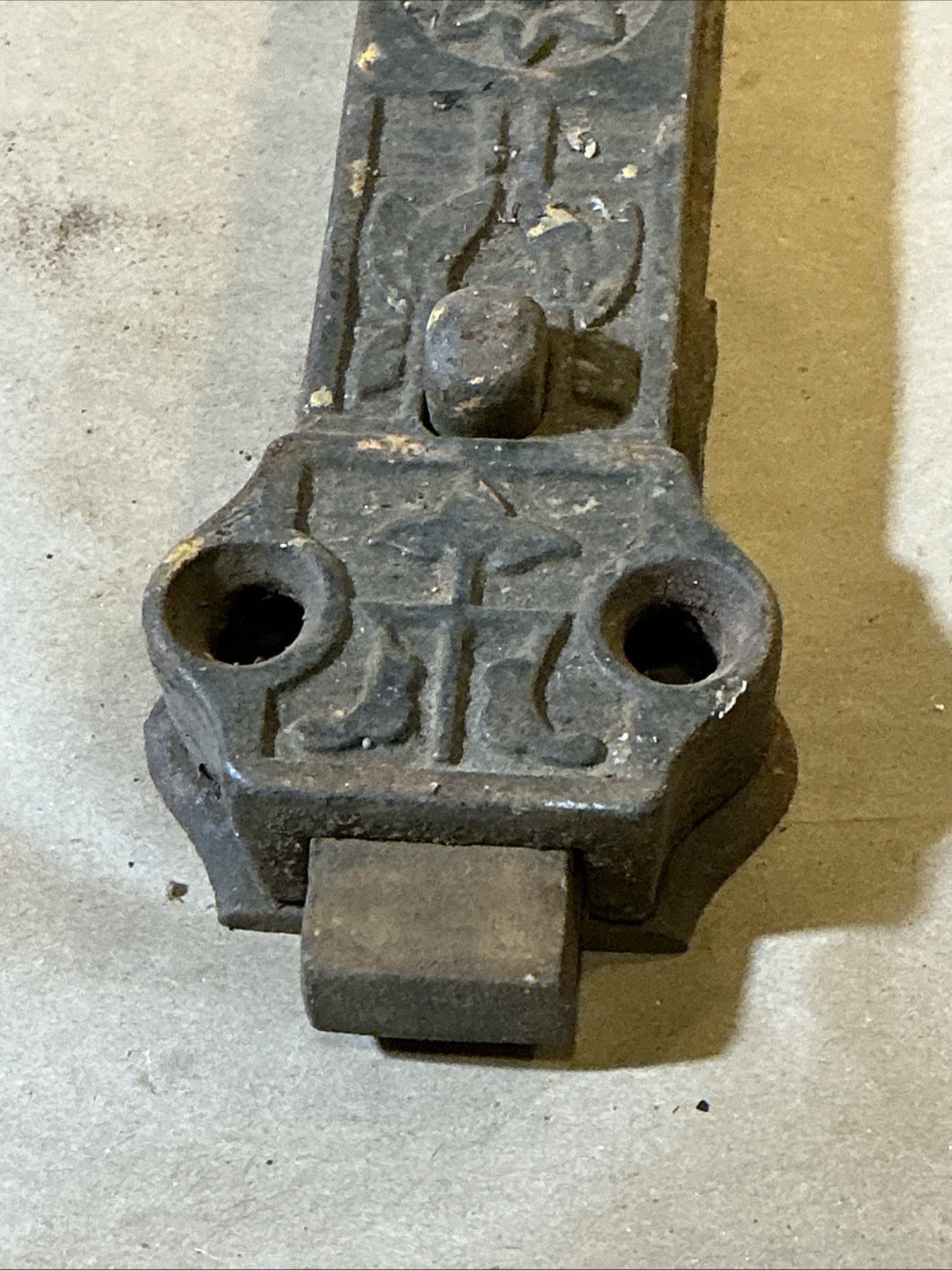 Antique Victorian Cast Metal Door Lock Surface Latch As Is INV-AT13