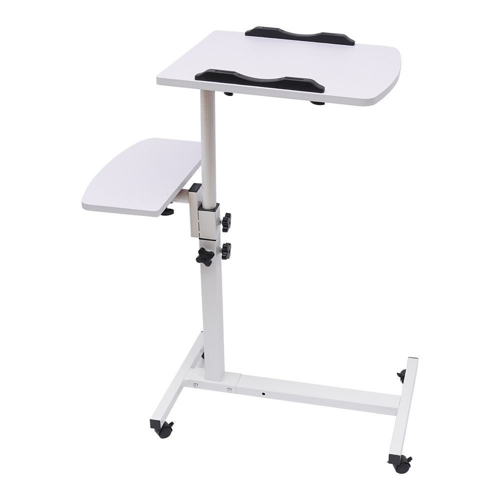 Over Bed Table Mobile Rolling Laptop Stand Computer Bedside Table Adjustable New