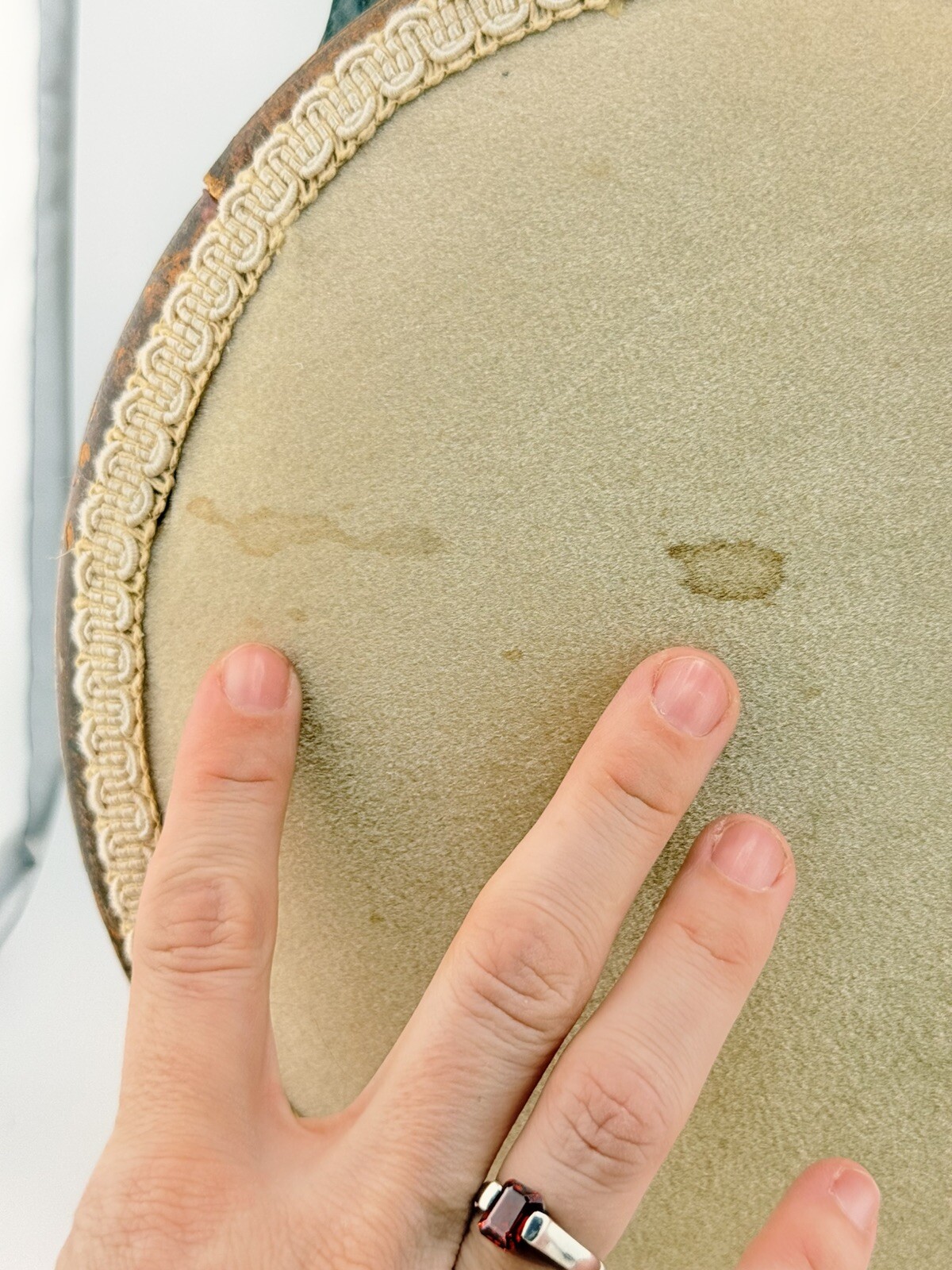 Antique Victorian Cast Iron Wood Foot Stool Ornate Read Description Partial Labe