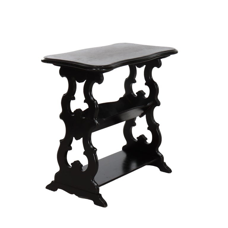 Ebonized Cherry Cut Out Side Table C1900