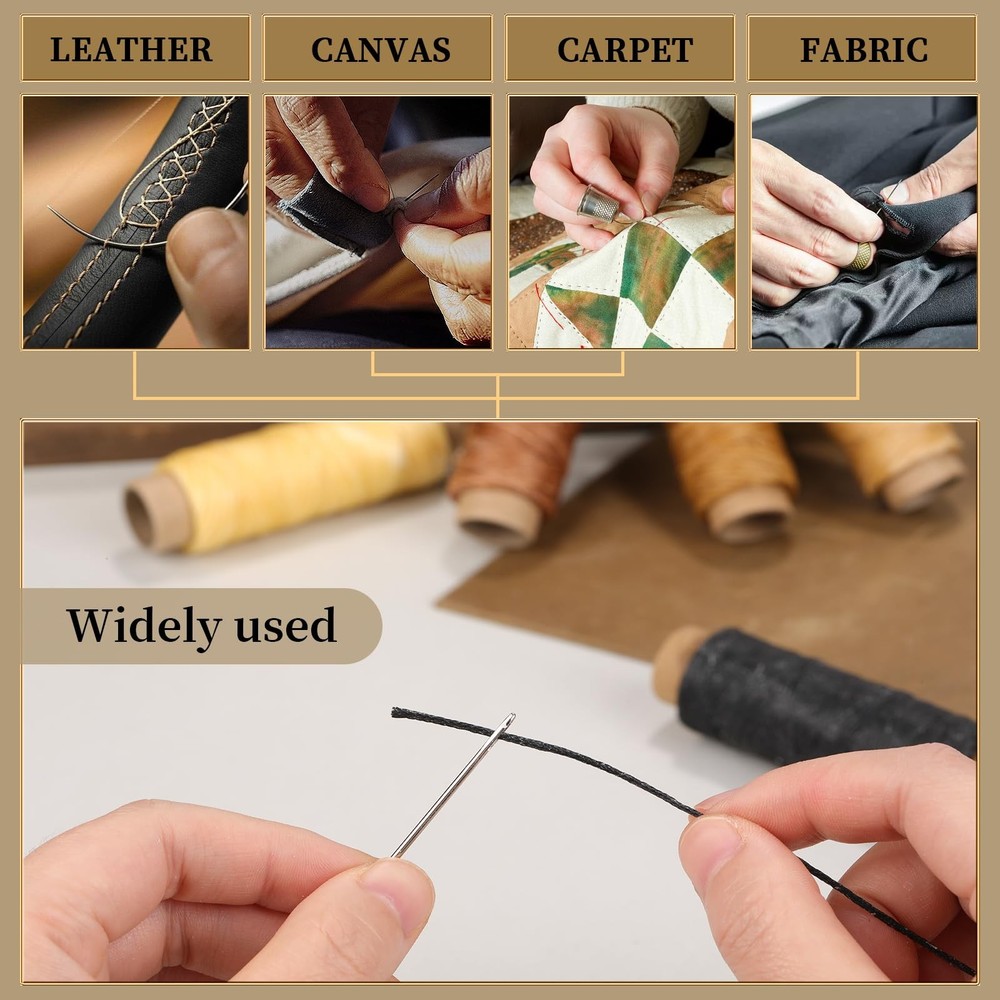 48 Colors Waxed Thread, Leather Thread for Hand Sewing, Book Binding Threads,...