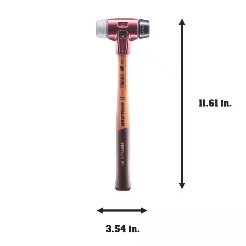 12 Oz. Simplex 30 Mallet with Black Rubber, Grey Rubber Non-Marring Inserts
