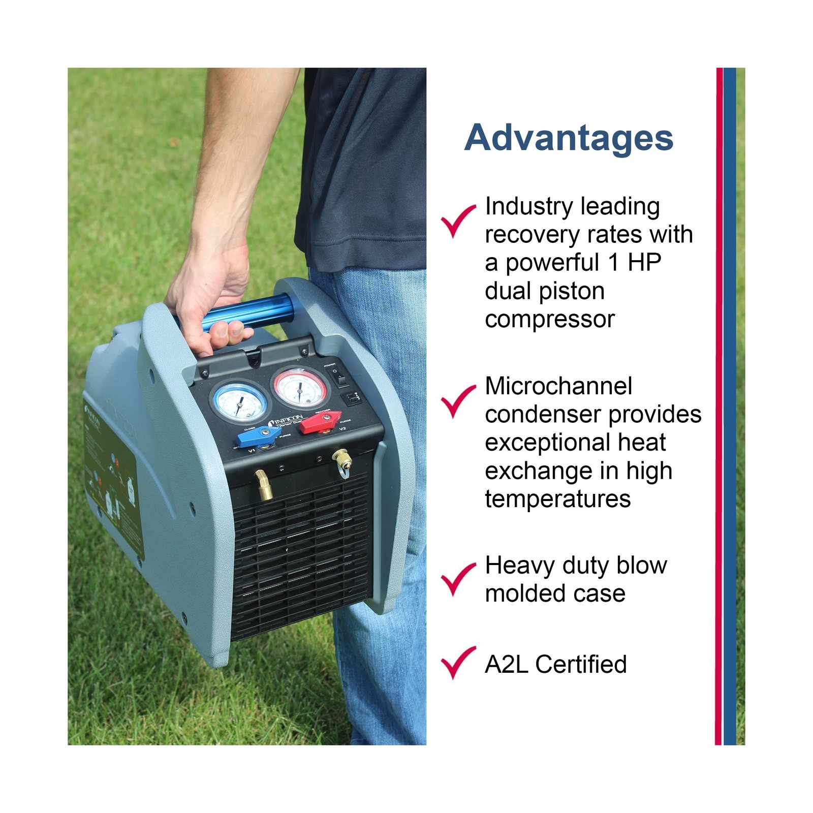 Inficon Vortex Dual, Refrigerant Recovery Machine, 714-202-G1