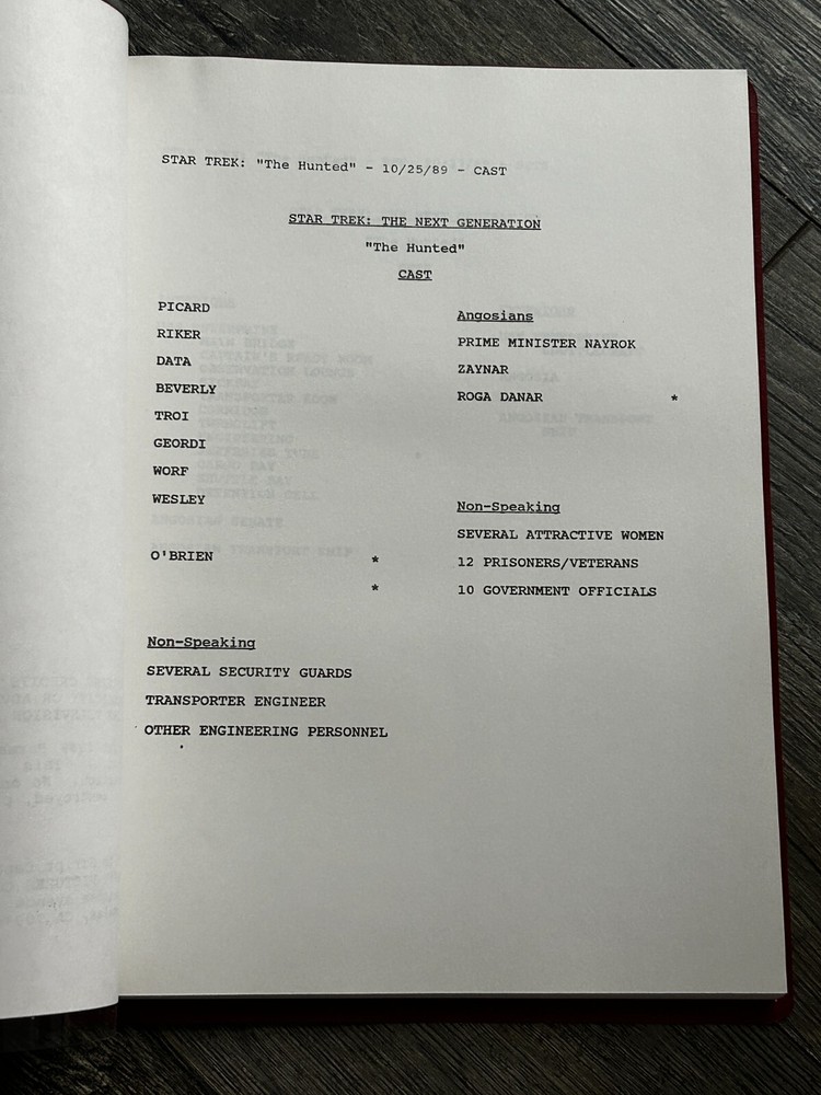 STAR TREK Script The Next Generation The Hunted Final Draft October 25 1989