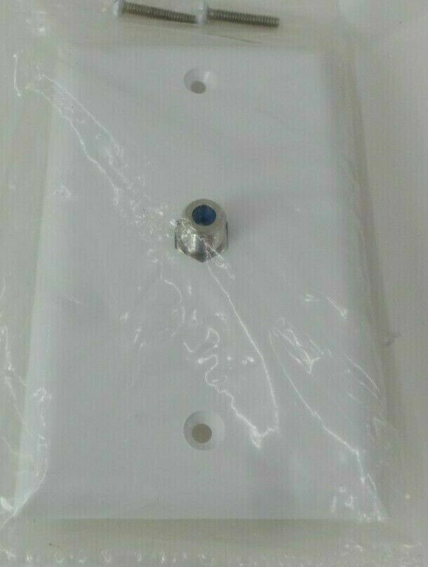 Coax Wall Plate F Type Jack White Single Coaxial Cable Outlet Cover