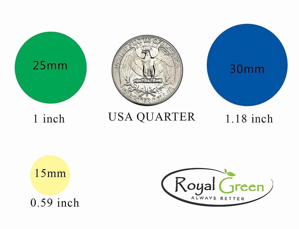 Color Coding Dot Stickers 15mm Round ~5/8 Inch Circle REMOVABLE Labels