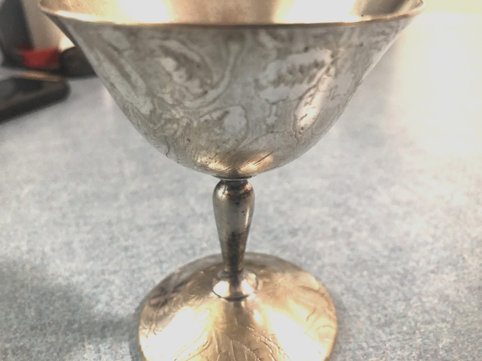 Vintage W.B. MFG Co. Silver Plate Goblet - TAPESTRY - Floral 3550