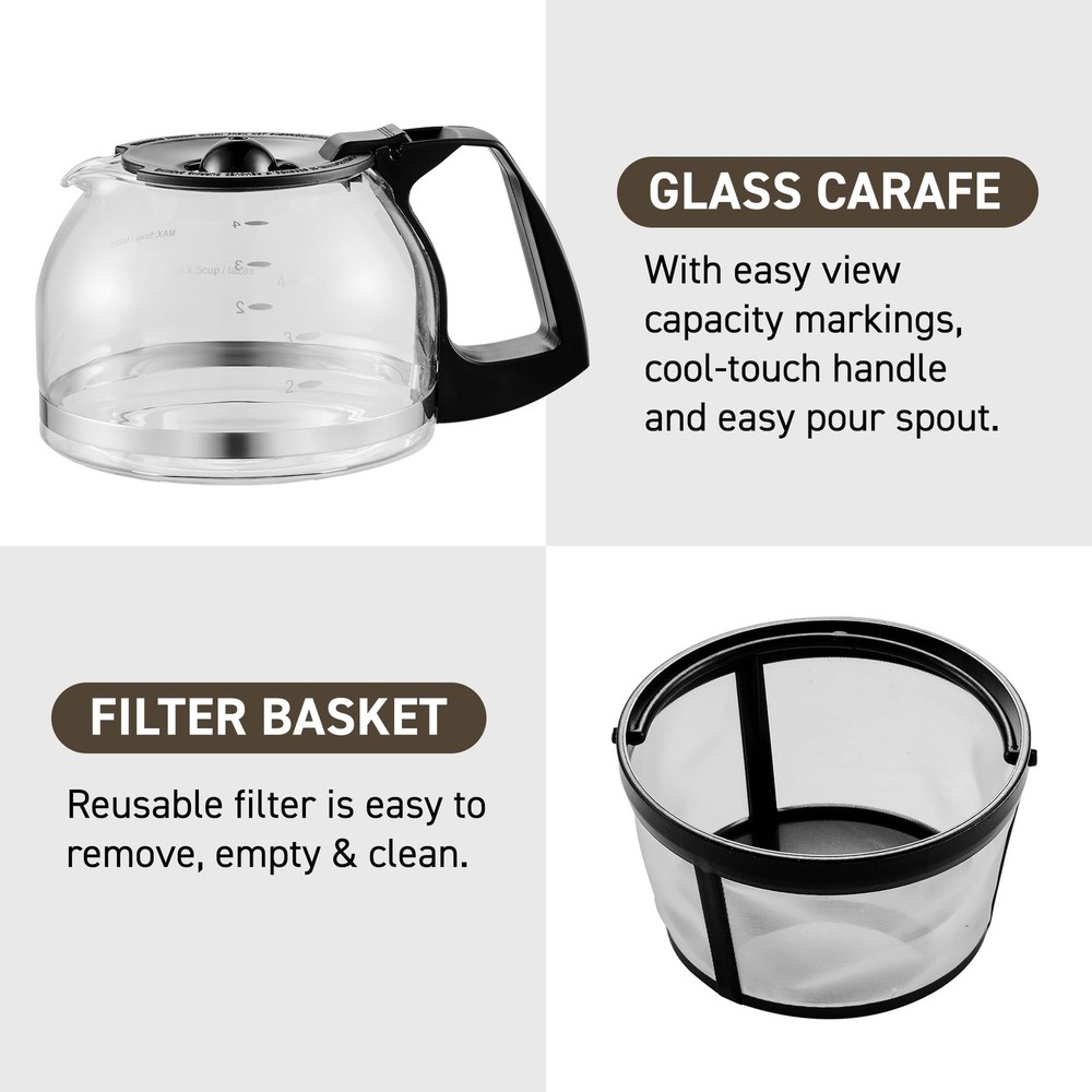Automatic Brew and Drip Coffee Maker machine 5 Cup Capacity Kitchen Black