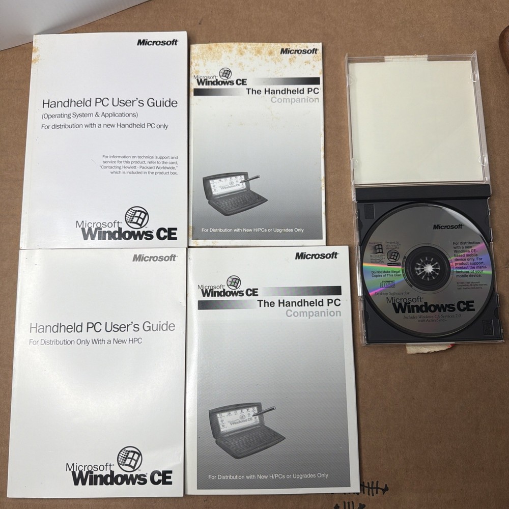 Microsoft Windows CE Handheld PC COA Disk Operating System Guide Manual Books