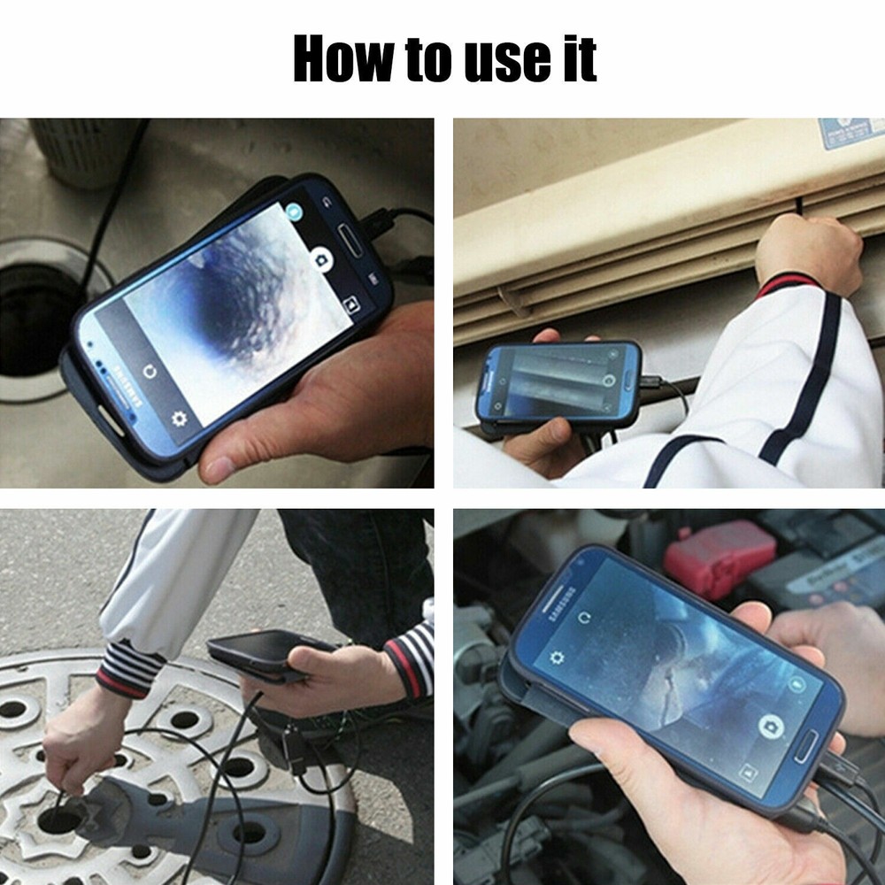 6LED USB Snake Endoscope Borescope HD Inspection Camera For Android Type C Lot