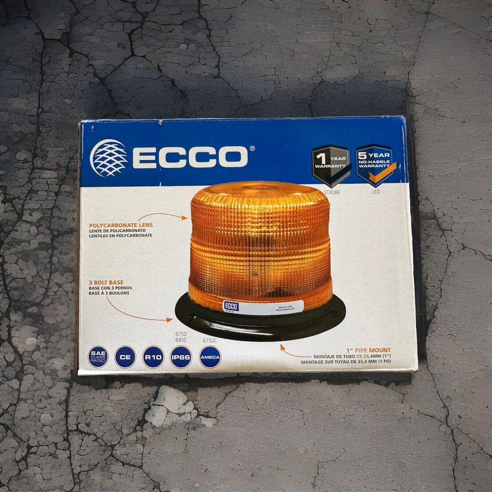 ECCO 7965NA 12-24VDC Amber LED Permanent Mount Beacon.