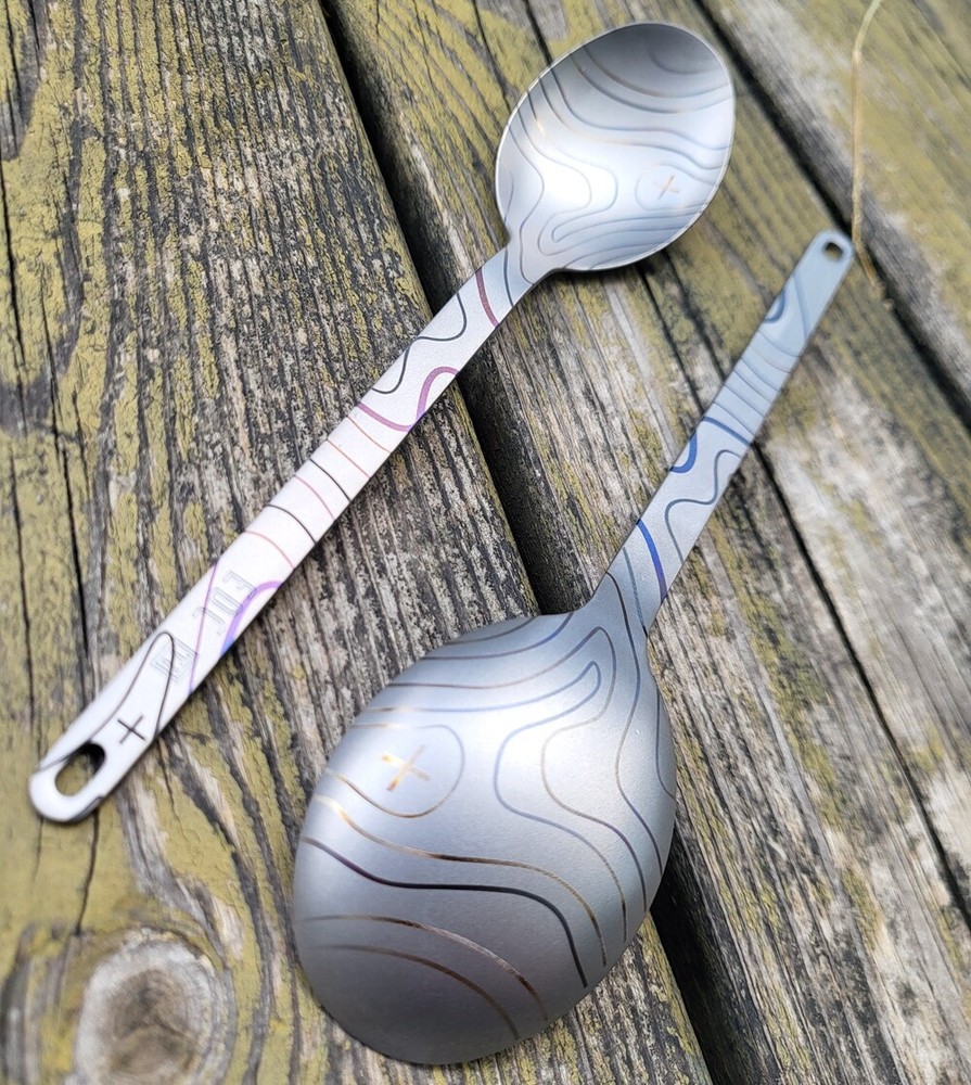 1PC Titanium Spoon Spork Outdoor Camping Tableware Flatware Utensil Lightweight