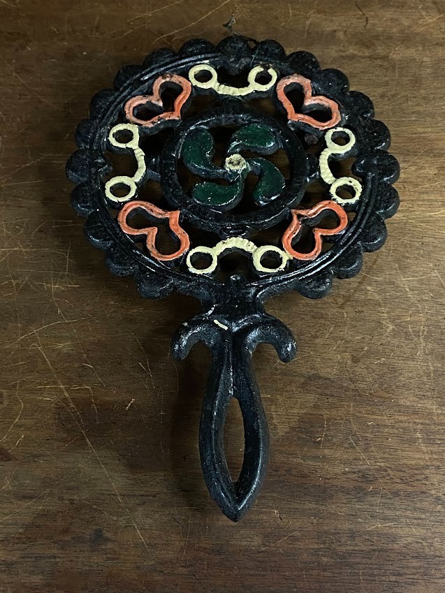 Cast Iron Trivet with Hearts