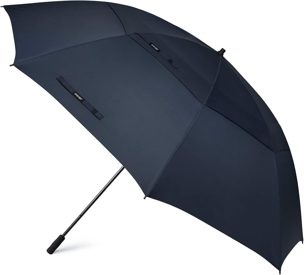 Large double canopy windproof stick umbrella.