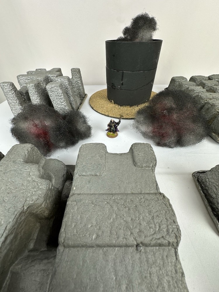 RPG Tabletop Warhammer 40k DnD Lot Customized Terrain Smokestack Explosions