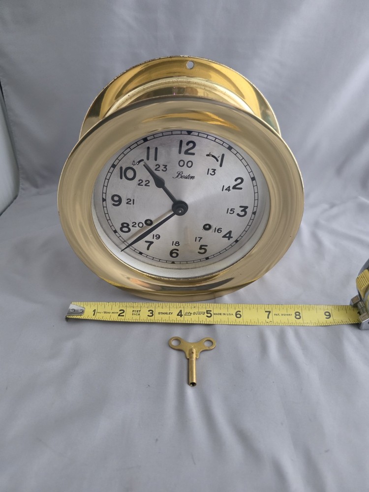 Ships Bell Clock Boston With A Key