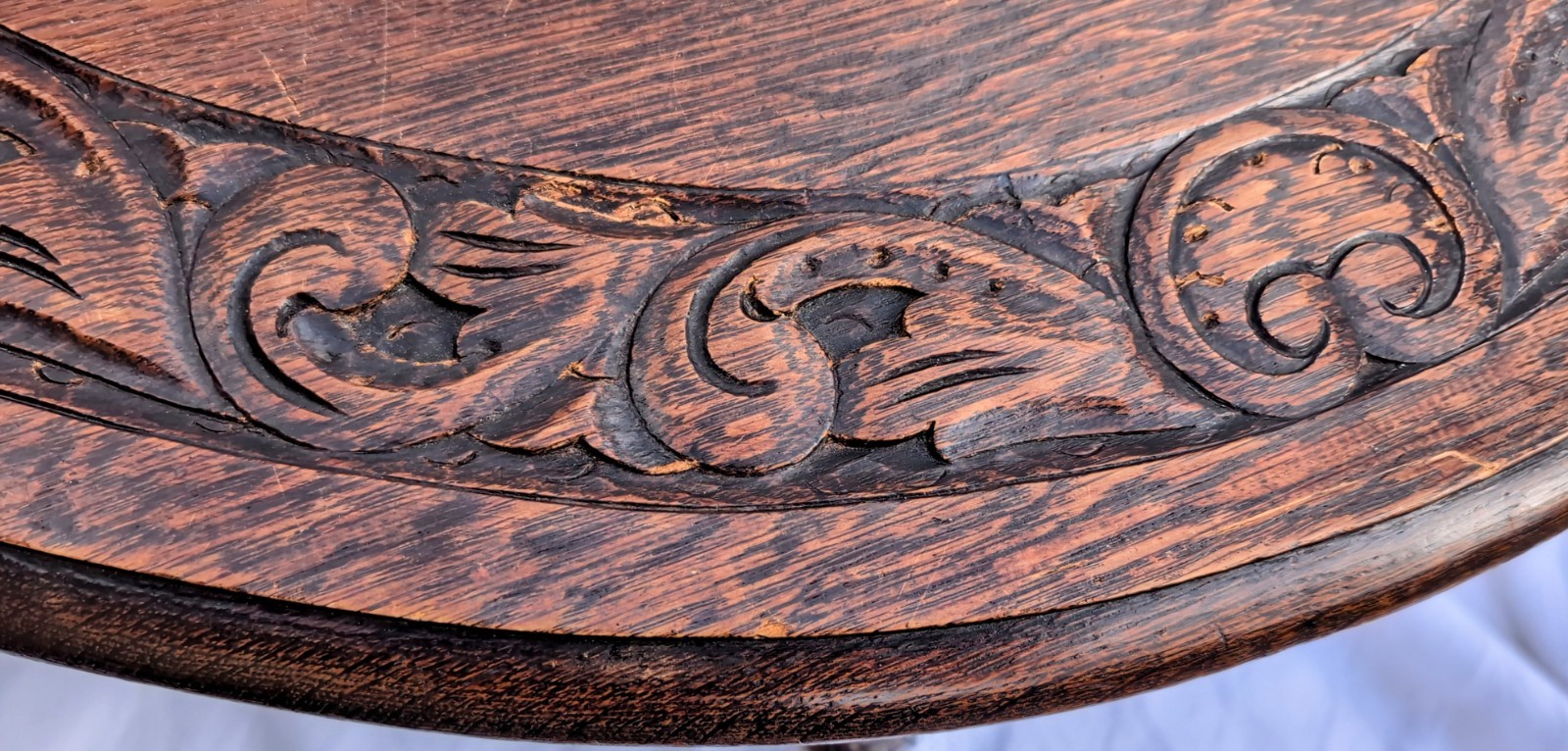 Ornate Demilune Table Half Moon Solid Dark Wood Unique Entry/Hall 25"T