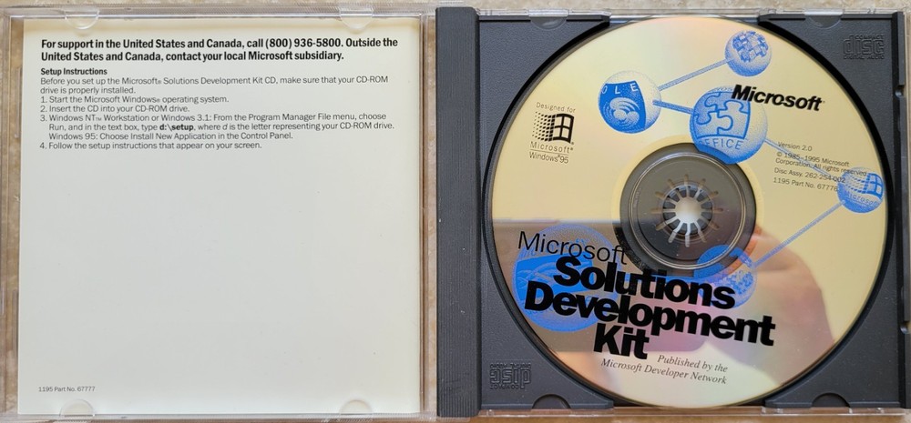Vintage CD - Microsoft Solutions Development Kit Software