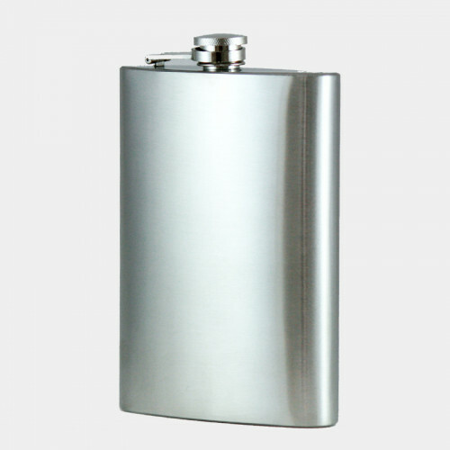 Plain 12 oz Stainless Steel Hip Flask - No Personalization