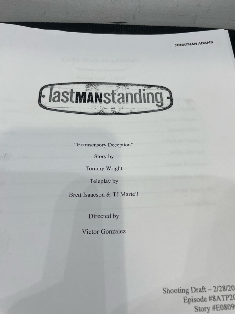 “Last Man Standing” Authentic Tv script Used On Set. "Extrasensory Deception"