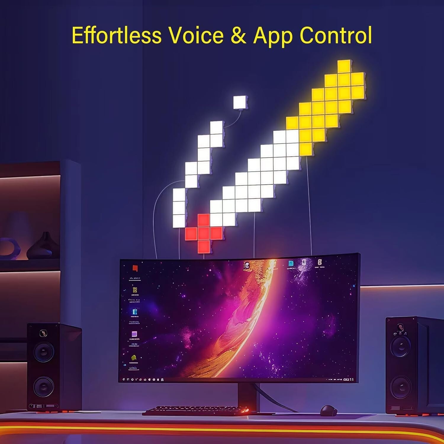 9 Pack Wall Light RGB Panel Smart APP Mini Square RGB Lights Smart LED White