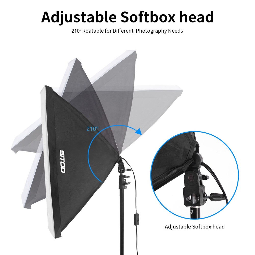 2Pcs Softbox Lighting Kit LED Continuous Photography Tripod Remote Control