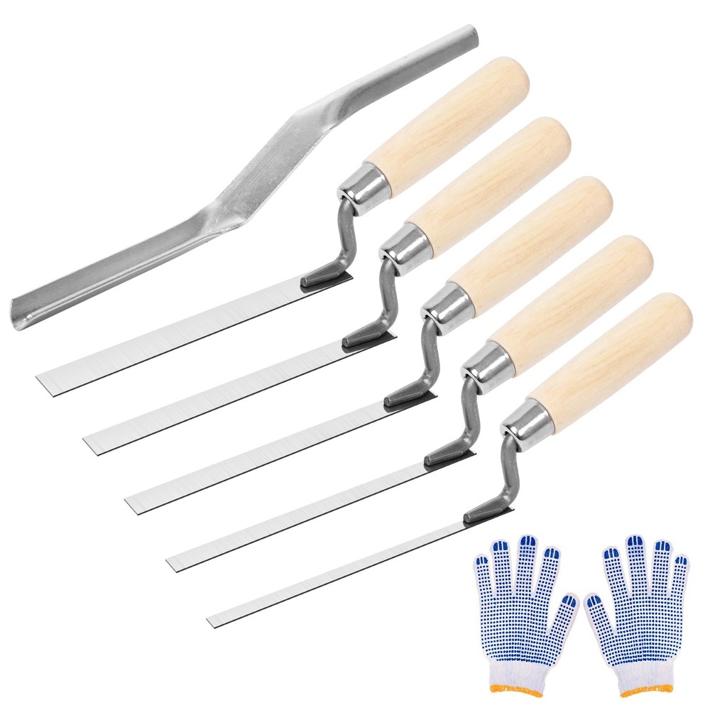 6 Pcs Tuck Pointer Trowel Set, Pointing Trowel Brick Jointer Cement Tool, Mor