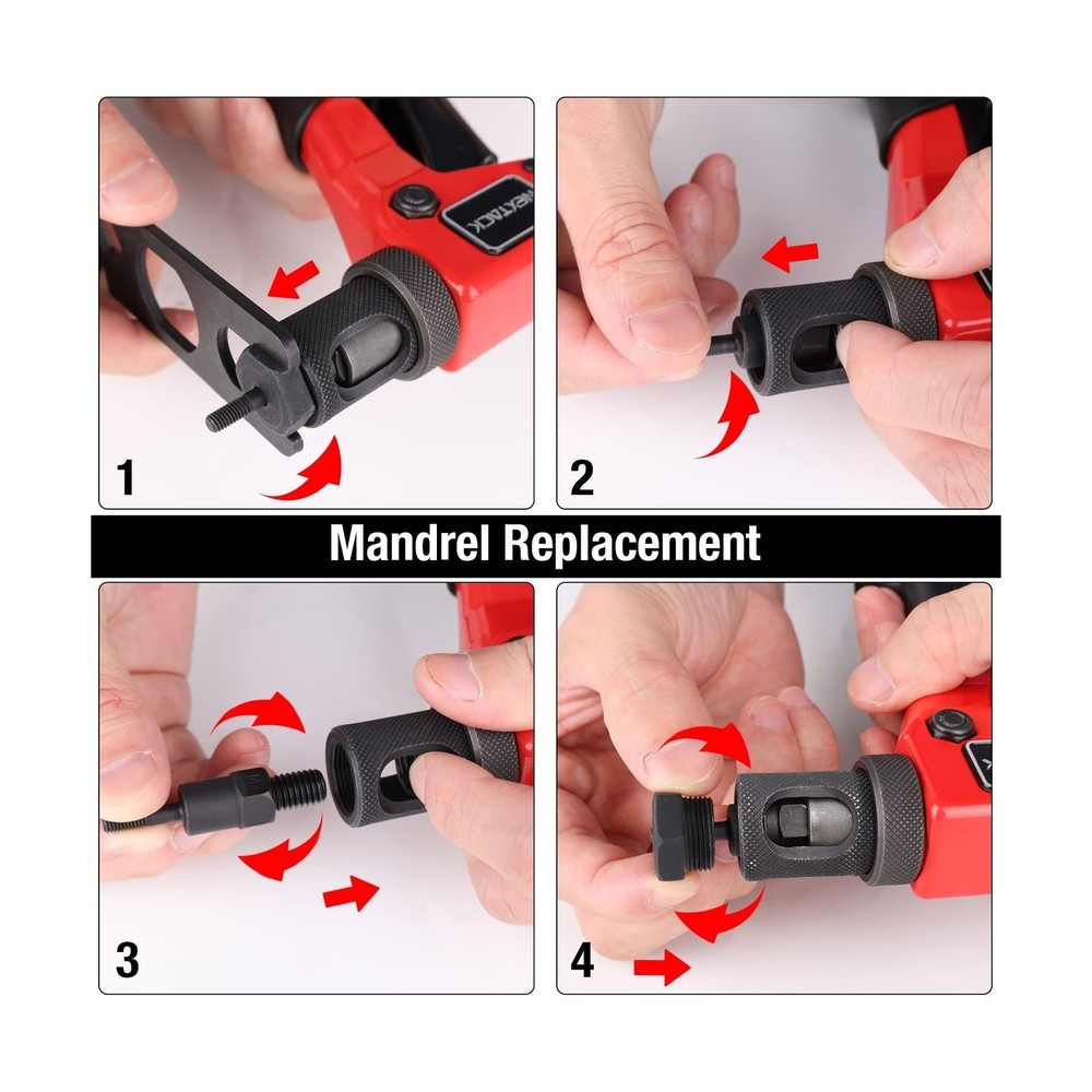 NEXTACK Rivet Nut Tool Kit with a Step Drill Bit & 80 Nutserts for Tight Spac...