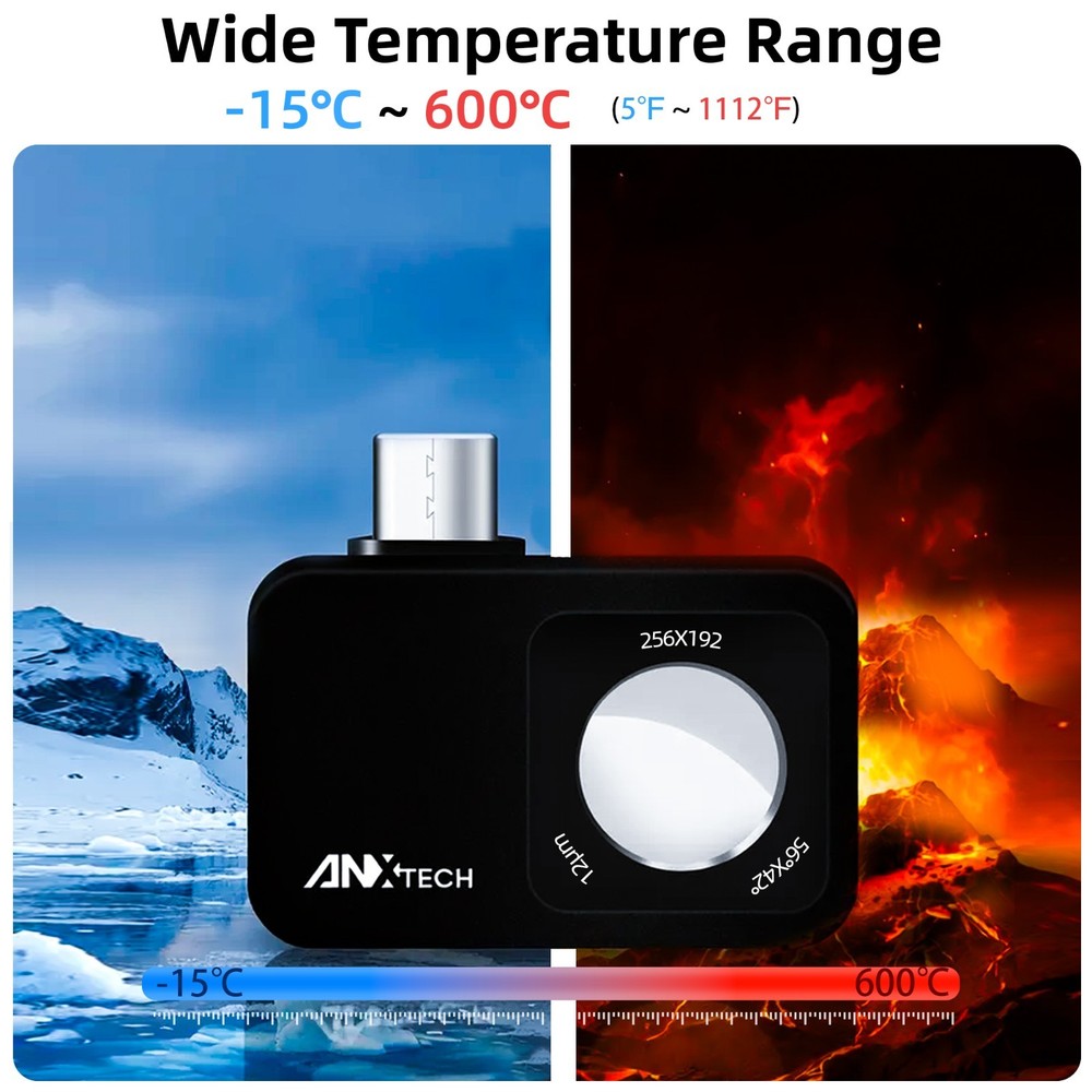 ANXTECH Thermal Camera 512x384 Super IR Resolution Mini Camera for Android