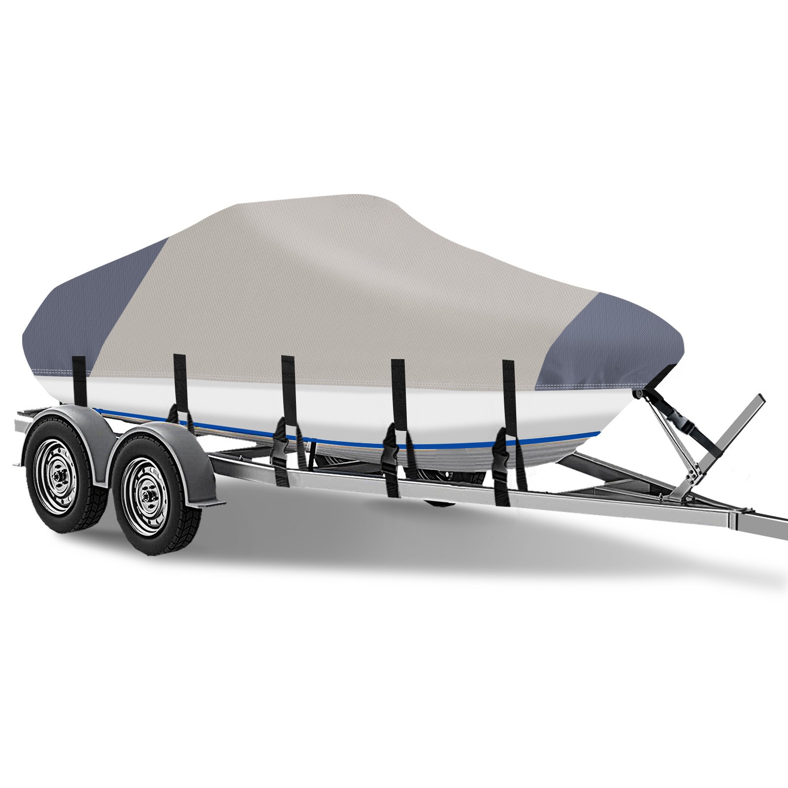 Heavy Duty Waterproof Boat Cover 17ft 18ft 19ft Fits V-Hull Fishing Ski Runabout