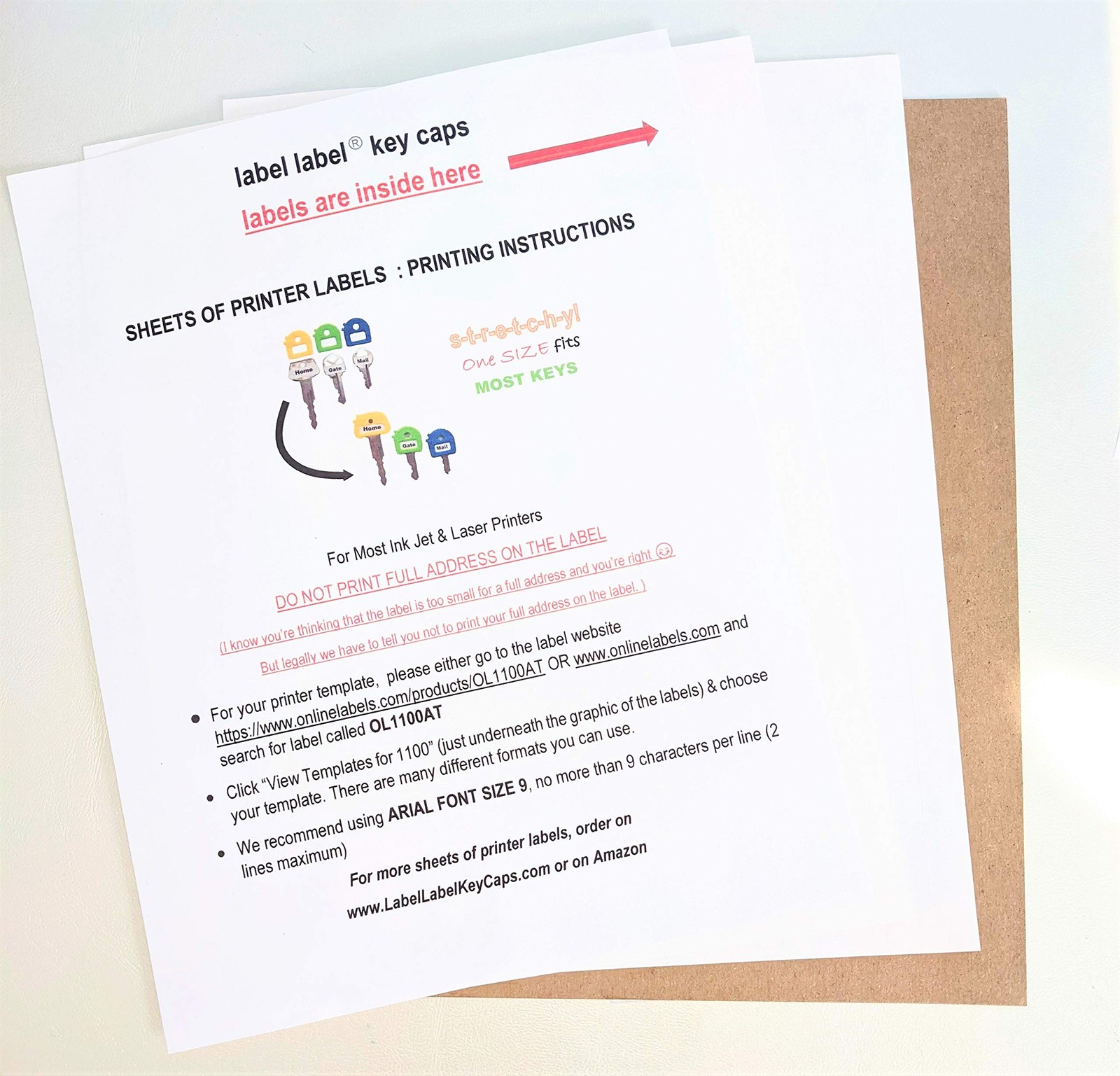 Label-Label Key Cap Covers. Free Key Chain and Labels. Stretchy Material. One...