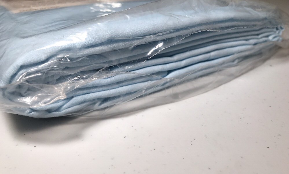 Vintage BIBB Double Flat Sheet Solid Light Blue Cotton Blend NEW NIP NOS