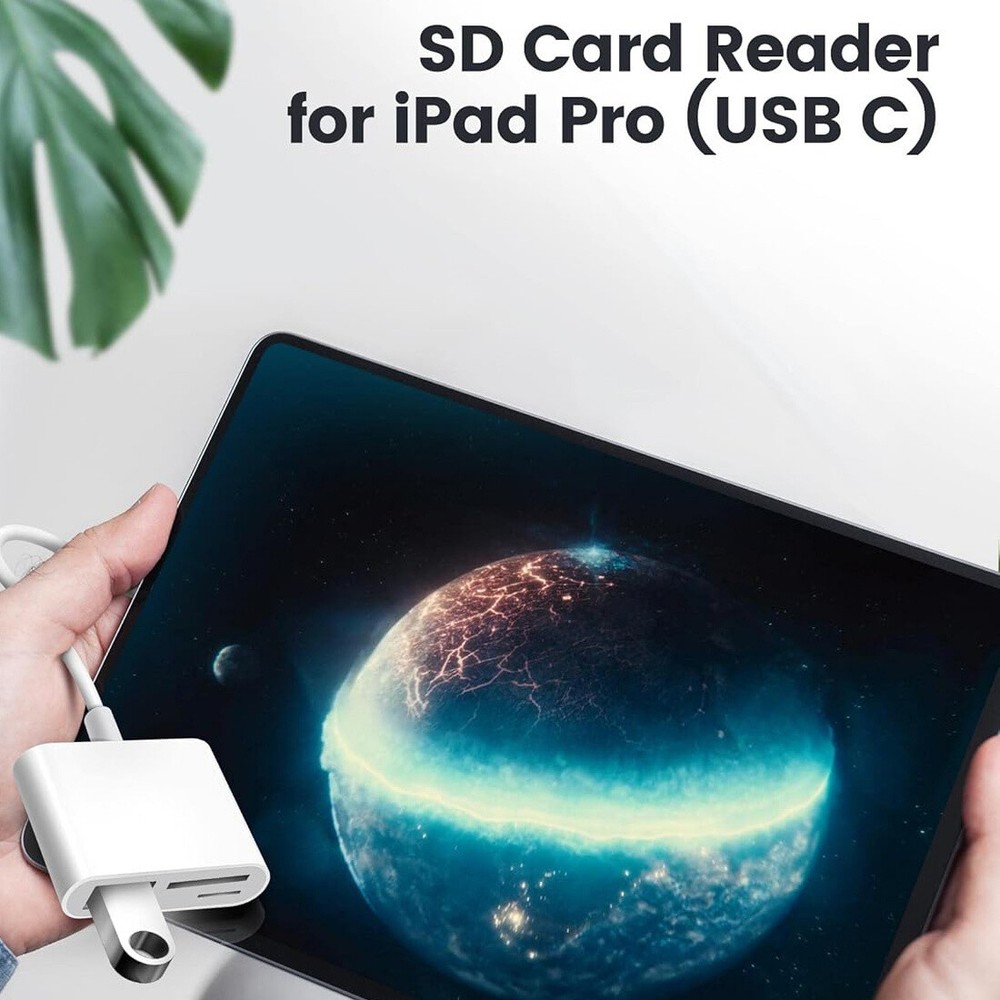 USB-C to SD/TF Card Reader Adapter for iPhone 15 iPad Mac Laptop, Data Transfer