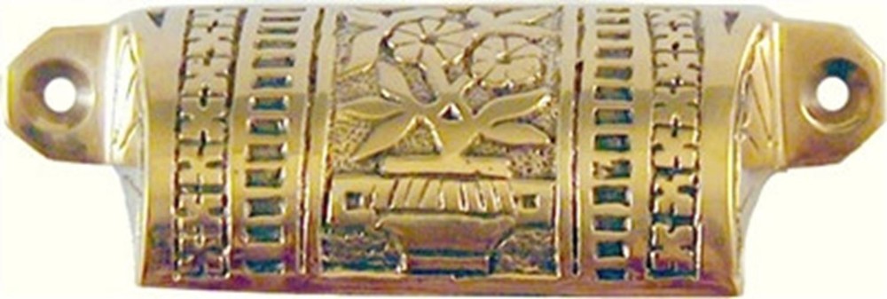 3-1/2" Victorian Style Flower Bin Pull Cast Brass