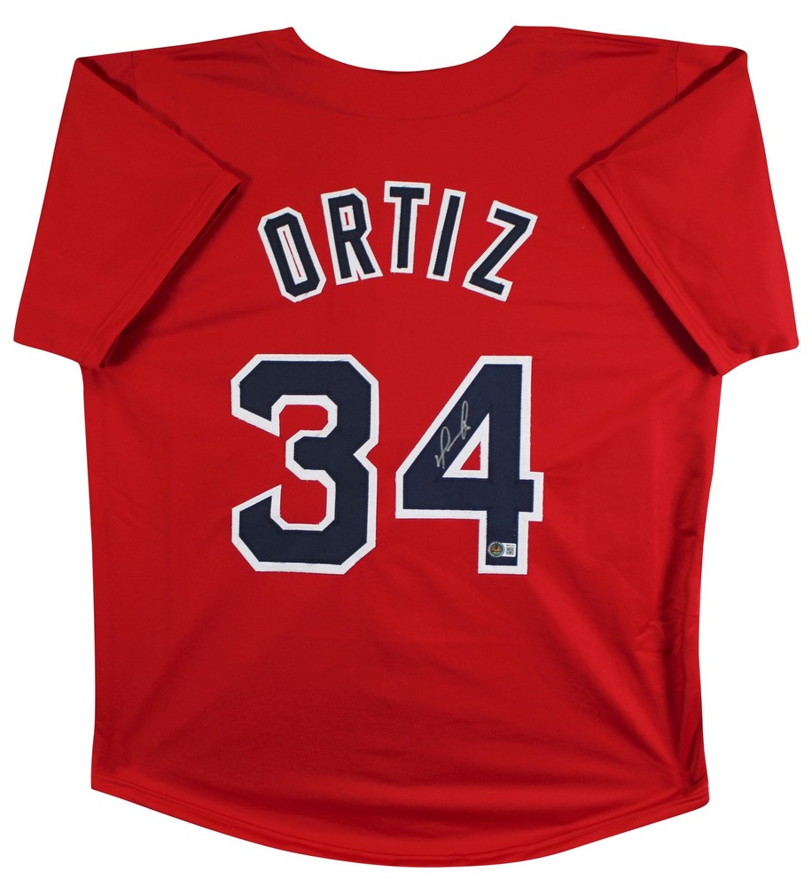 David Ortiz Authentic Signed Red Pro Style Jersey Autographed BAS