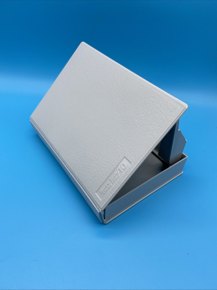 Vintage Grey Micro Disk Library Case / 10 - 3.5" Floppy Disk Stora