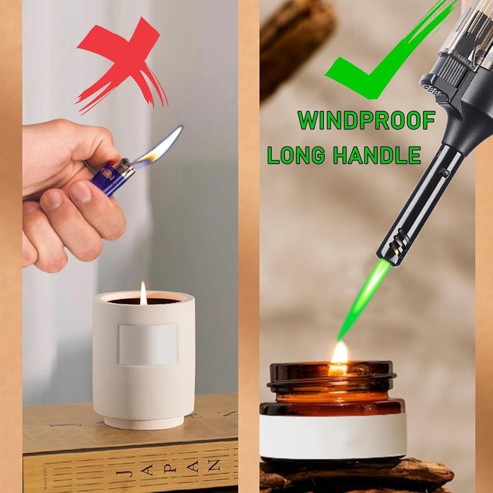 Torch Lighter, 4 Pack Green Flame Jet Lighter, Adjustable Flame Windproof Lighte