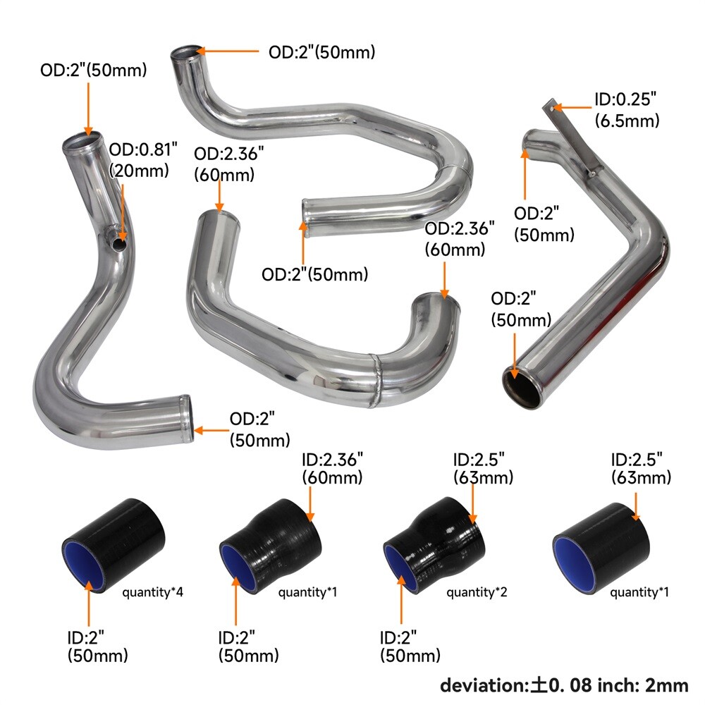 Front Mount Intercooler + Piping Kit Fits 98-05 VW JETTA Golf GTI 1.8T