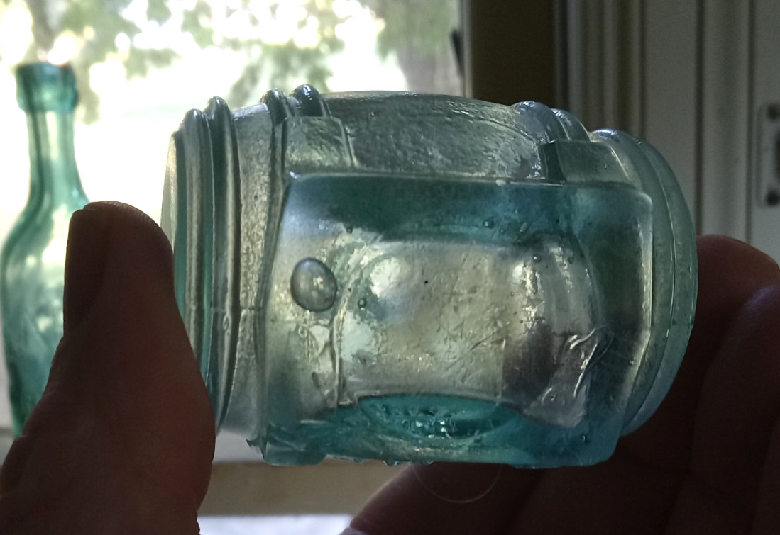 OPDYKE BROS INK 1880 AQUA BARREL FIGURAL INK BOTTLE FRENCHTOWN,NJ?