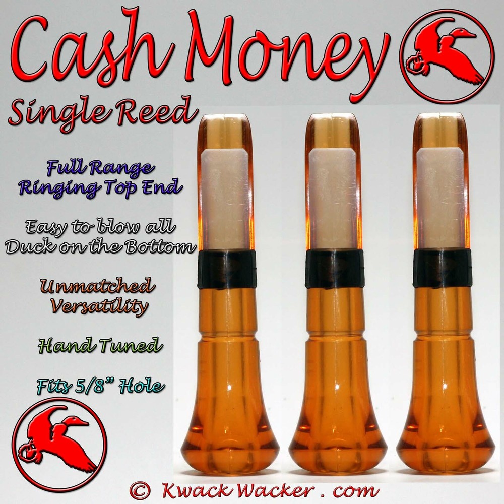 Duck call Inserts Kwack Wacker Cash Money Single Reed 3 Pack