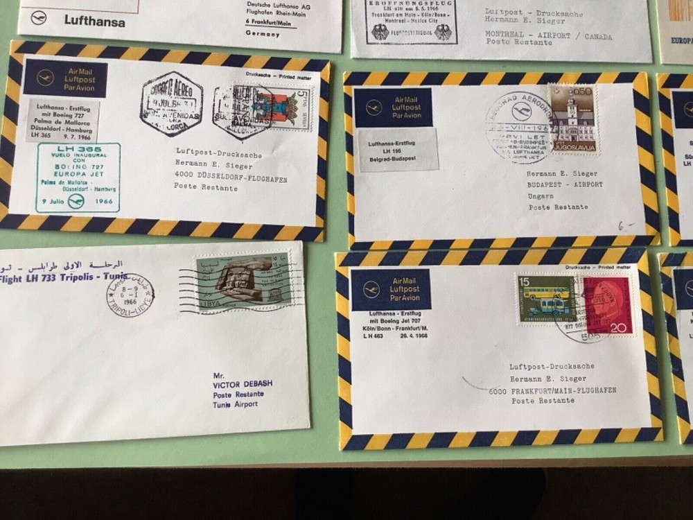 Airmail flight covers 12 mixed items RefA1634