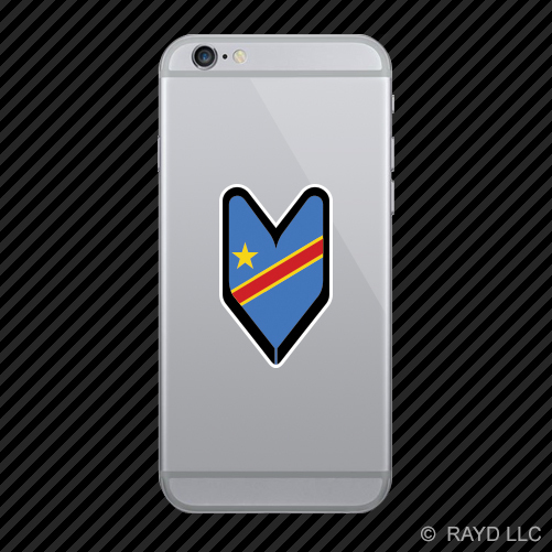 Congolese Driver Badge Cell Phone Sticker Mobile Democratic COD CD